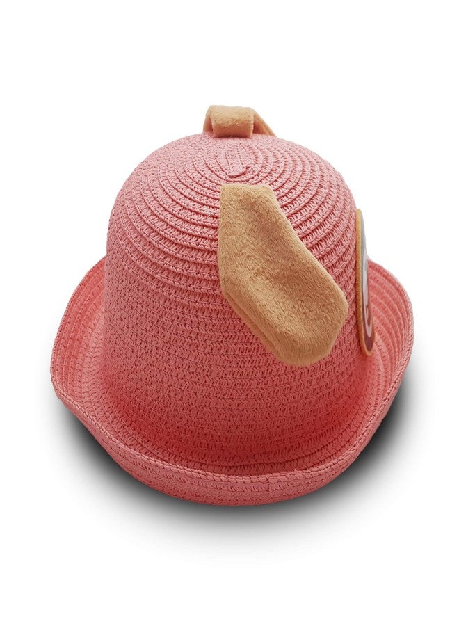 VRITRAZ Kids Hat, Summer Fashion Straw Bucket Cap, Suitable for 3-12 Years (Puppy Pink) - Image 3